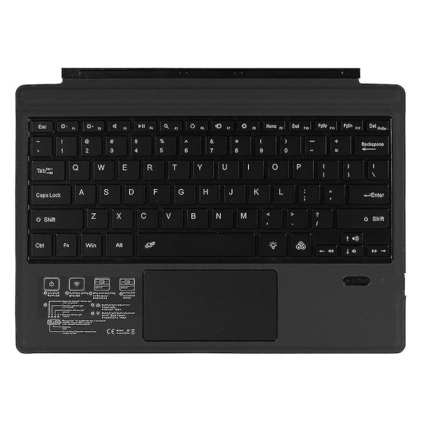 Trådlöst tangentbord med tryckplatta för /surface Pro 7, Ultraslim 7 färgbakgrundsbelysning Bluetooth trådlös