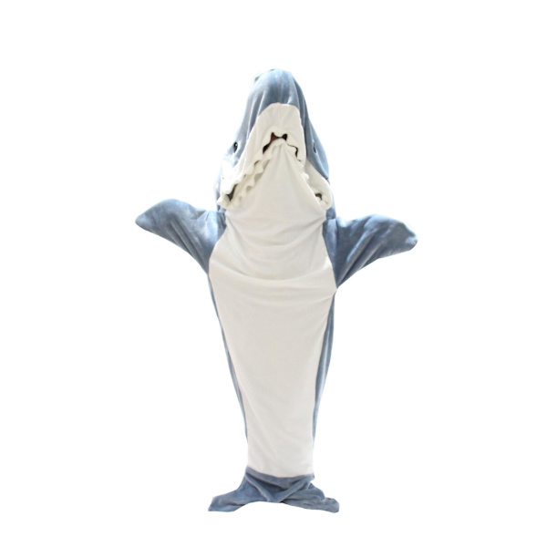 Hajtæppe Superblødt Hyggelig Flanell-hættetrøje Haj Sovepose Hajhale Bærbart Fleece-tæppe Voksen Børn Cosplay Hajkostume Hajgaver 150CM