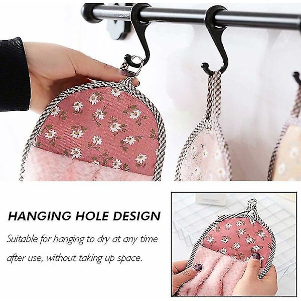 Hängande handtorr handduk, tjock handduk Quick Dry mjuk trasa handduk för kök badrum (23x37 cm)
