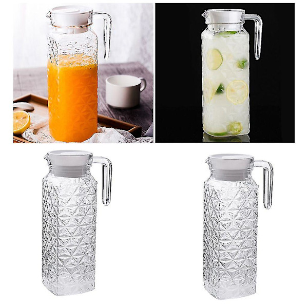 Pakke 37 unse Akryl Vannkanne Vannkarafler Juice Mugge Drikkekrukke For Vann, Lemonade, Cocktail, Te, Juice Og Isbiter Diamant Vannkoker