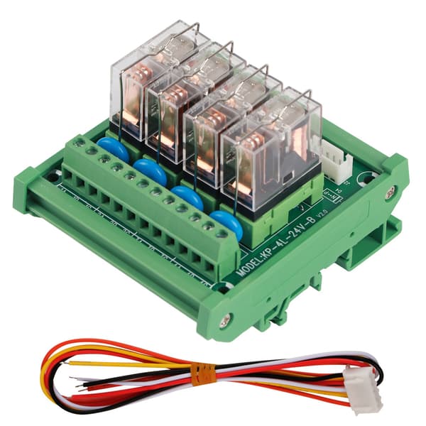 DC 12V Relæ DIN Skinne Montering 4-kanals 16A Strømrelæ Interface Modul