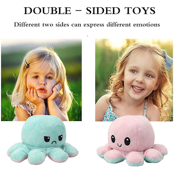 Uusi Octupus Mood -täytetty eläin, Mood Octopus -pehmuste, mustekala, käännettävä mustekala