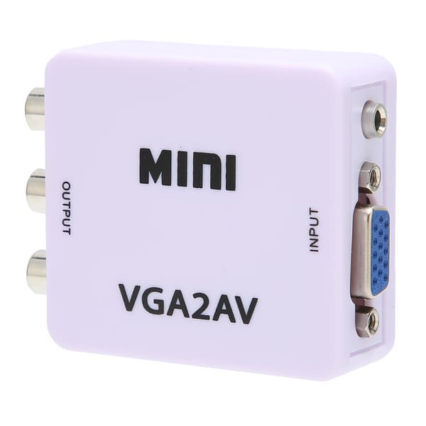 Mini VGA til AV 1080P HD Video Converter Adapter 165MHz med Datakabel til TV PC
