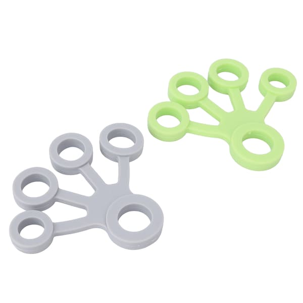 2 Finger Stretcher Silikon Bærbar Myk Elastisk Grepsforsterker 3 kg Lysegrønn Lysegrå