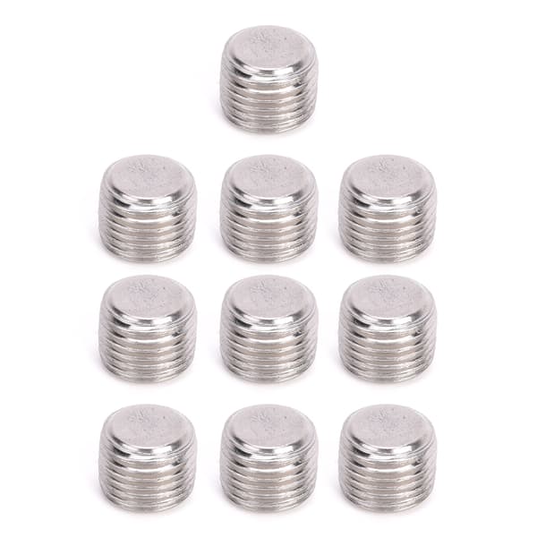 10 stk. 304 rustfrit stål rørfittingsprop Hoved Han Gevind BSPP Hex Prophoved 1/2in