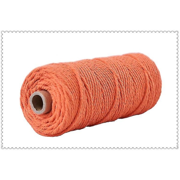 3 mm bomullssnöre Färgglad sladdrep Beige Twisted Craft Macrame String Diy Home T orange