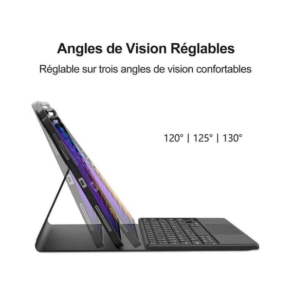 Tastaturetui - Xiaomi Pad 7/7 Pro 11.2 tommer - QWERTY - Bluetooth - Integreret pegefelt - Sort