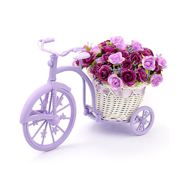 Nostalgisk växtställ för konstgjorda blommor för cykel (gul)