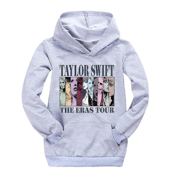 Pop Taylor Swift The Eras Tour Hoodie Flickor Pojkar Huvtröja Pullover Toppar 9-14 år Barn Tonåringar Hög kvalitet 9-10 Years Gray