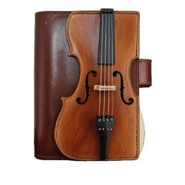 【BQ】Retro Læder Violin Notesbog Bærbar Gave