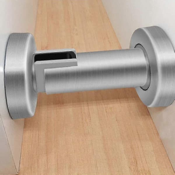 Moderne magnetisk dørstopper i børstet rustfritt stål Silver