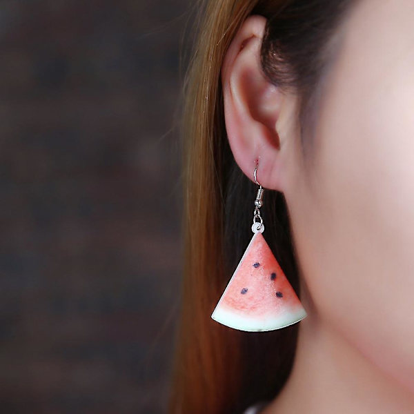 Söt frukt Vattenmelon Jordgubb Dangle Kvinnor Örhängen Örhängen Festsmycken Äpple** Apple**