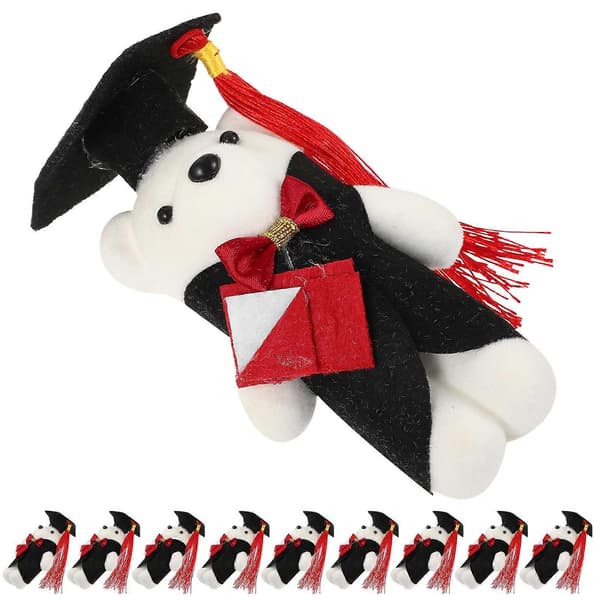 【BQ】Mini studentbamser til dekoration 10 stk. plys studentbamser i bulk