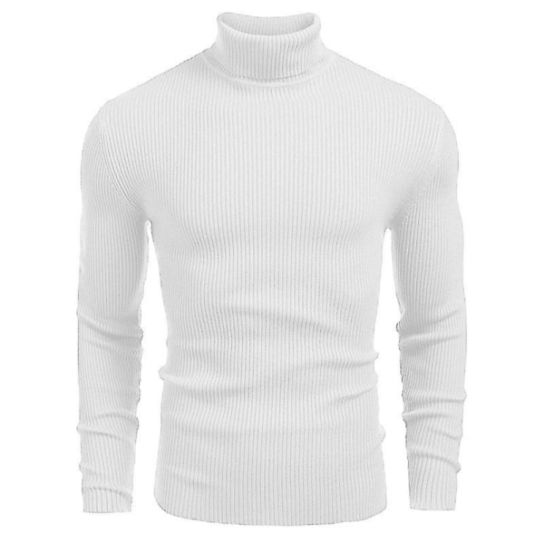 strikket rullekrave sweater til mænd brun XL