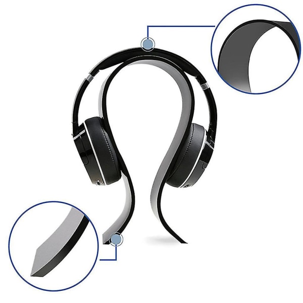 Akryl hörlurar Headset Skrivbord Display Stand Hängare Hållare för hörlursdekor Black