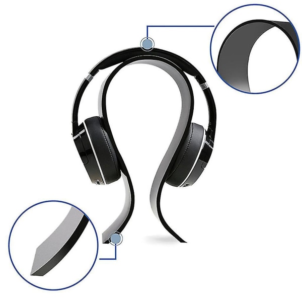 Akryl øretelefon Headset Skrivebord Display Stand Bøjle Holder Til Hovedtelefon Decor Black