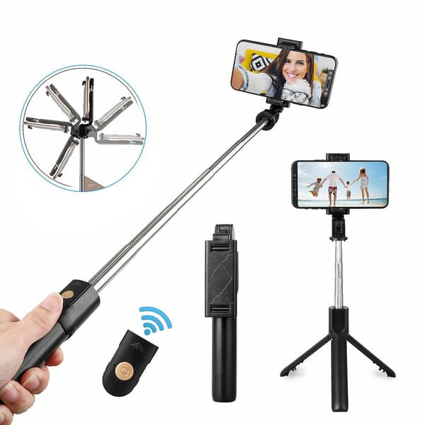 【BQ】Mobiltelefonstativ Kamerastativ Bluetooth Selfie Stick Stativ Telefonstativ