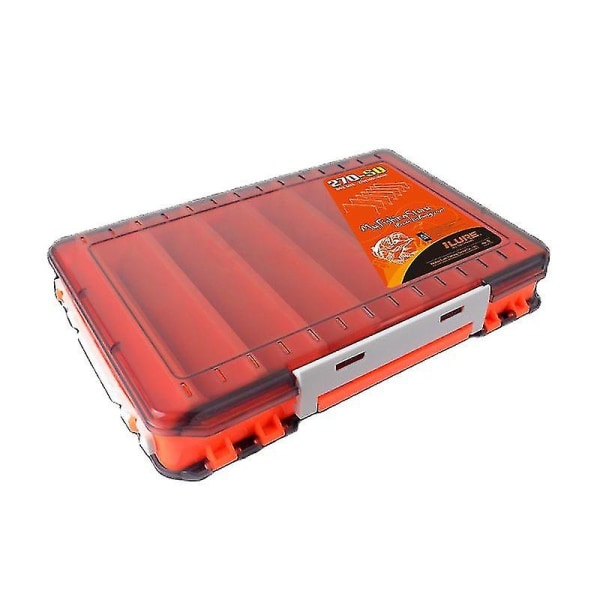 Dobbeltsidig fiskeboks lokker Kroker Oppbevaringsboks Fiskeutstyr Arrangør Fisketilbehør Fiskeagnboks Orange L