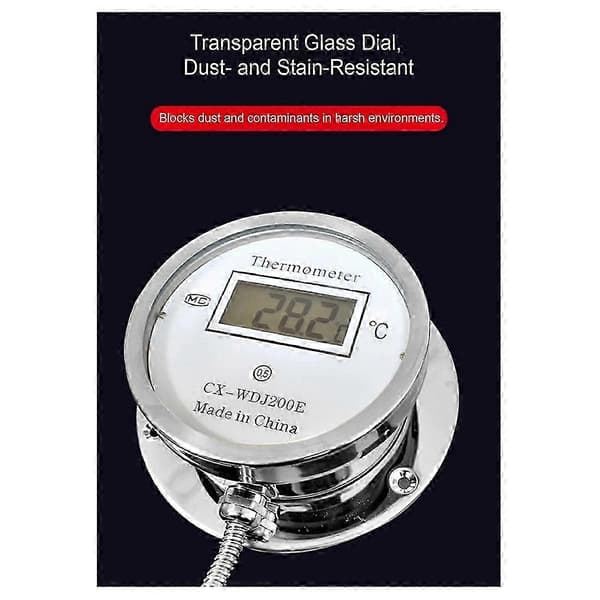 Termometer i rustfritt stål med digitalt display, vanntett probetermometer for matlaging, industri As Shown