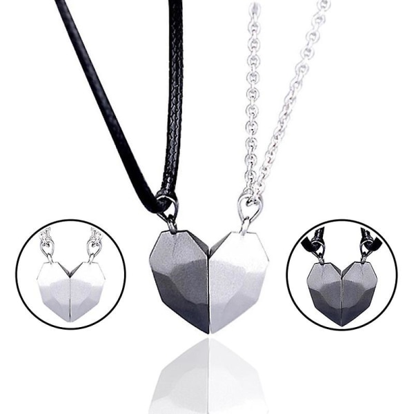 Two Souls One Heart Pendant Necklaces For Couple Wishing Stone