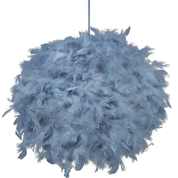 Fjäderljusskärm för taklampa 30 cm fluffig lampskärm Lampskärm ljusskärm till lampa Gray blue
