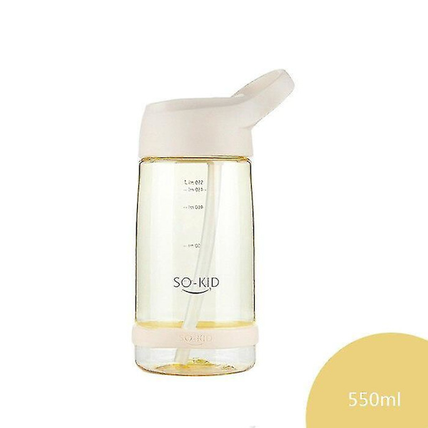 Outdoor Water Bottle With Straw Sports Bottles Leak Proof Eco-friendly For Children School Yellow 550ml