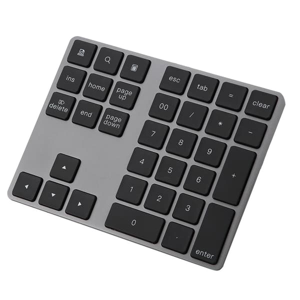 Trådløst Bluetooth Numerisk Tastatur for Apple PC - Svart 34 Taster
