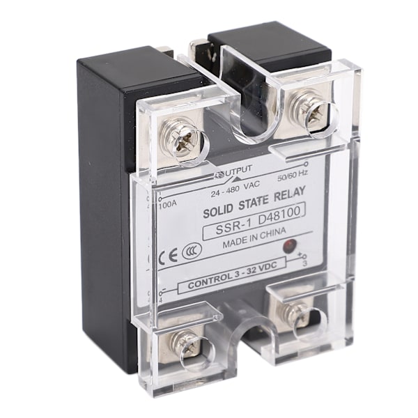 DC til AC Solid State Relé 100A Anti Elektromagnetisk Interferens SSR Modul Gatebelysning 24-480VAC
