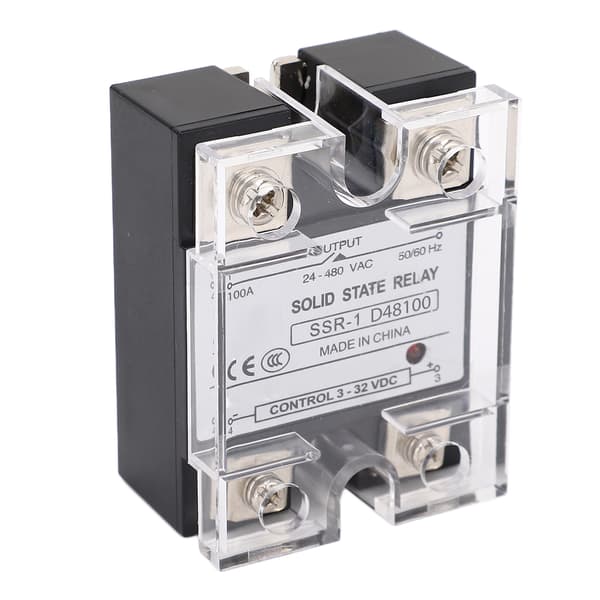 DC till AC Solid State Relä 100A Anti Elektromagnetisk Intereferens SSR Modul Gatubelysning 24-480VAC