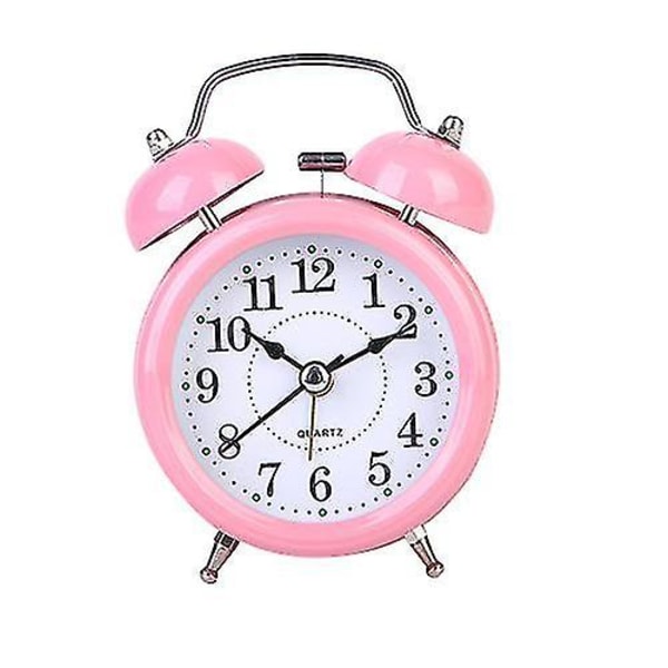 Väckarklocka Analoga klockor Quartz Classic Double Bell Väckarklocka Natt för barn röd red