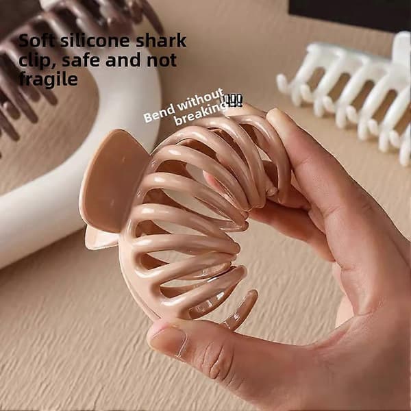Silikoniset hiusklipsit Luistamattomat Vahva pito Rento rantaloma B Dark Brown