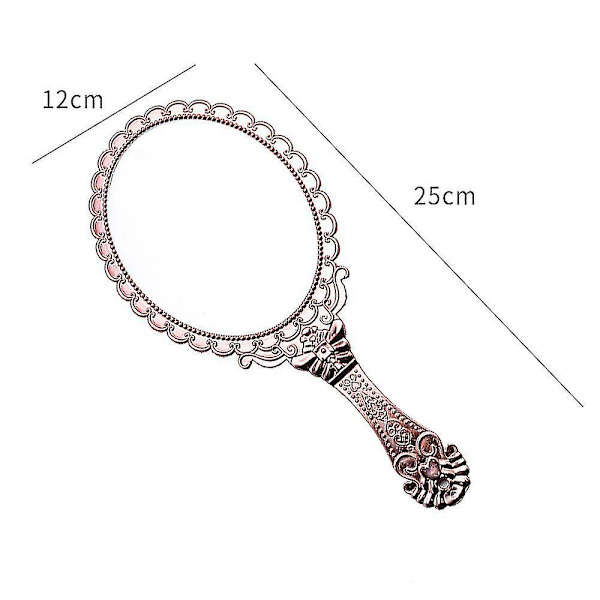 Handspegel Vintage handhållen spegel med handtag Sminkspegel Resespeglar (ovala)