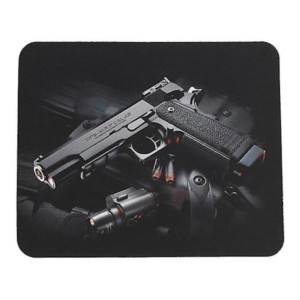 Gun Pattern Anti-slip Bärbar dator Mössmatta Musmatta för optisk lasermus