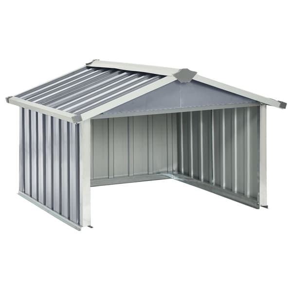 【BQ】vidaXL Robotplæner skur 92x97x63 cm galvaniseret stål grå Grey grå