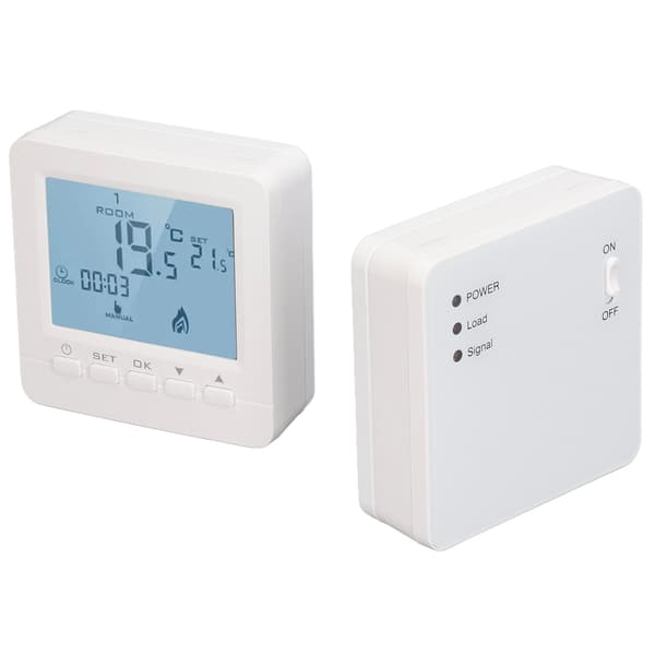 Programmerbar RF Trådlös Smart Termostat Flamskyddad Elektrisk Värme Temperaturregulator AC230V
