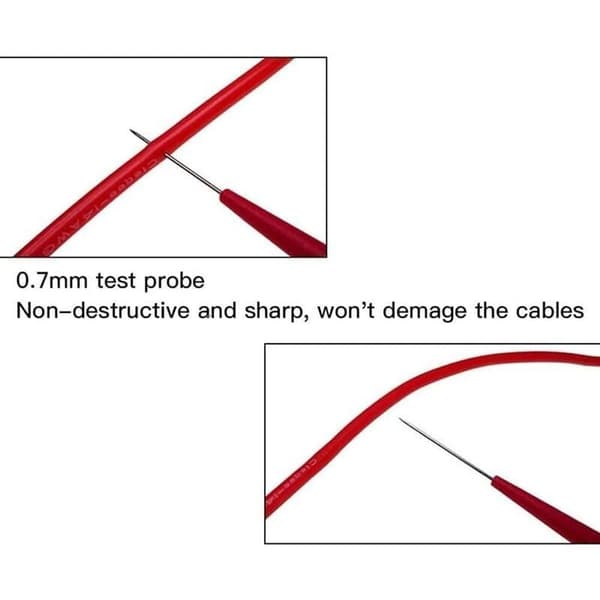 [BQ]Multimeter testprober med spiss spiss i rustfritt stål, 0,7 x 20 mm