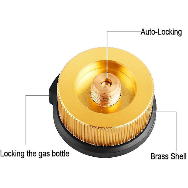 2-pack campinggassadapter Auto-off for butanbeholder for å skru gasspatron