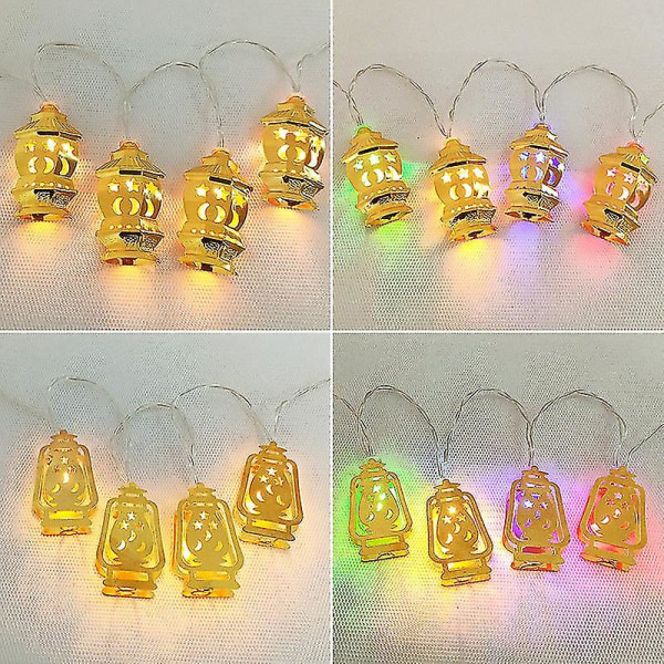 Ramadan Eid String Light Varm Hvid Atmosfære Eid Lanterne Lys Muslim Lamp Decor Hjem Fest Gave Combination 3