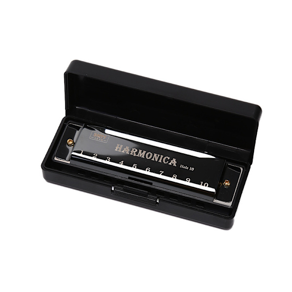 【BQ】10-hole harmonica puzzle musical instrument black