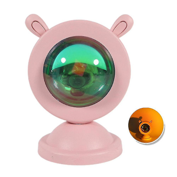 Hhcx-rainbow Night Light Projector Cat/rabbit Ear Mini Usb Sunset Light Lamp Red Light Rabbit Ear
