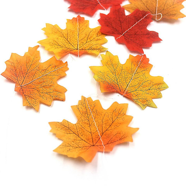 Simuleret Maple Leaf Garland Autumn Harvest Party Dekoration 10 PCS