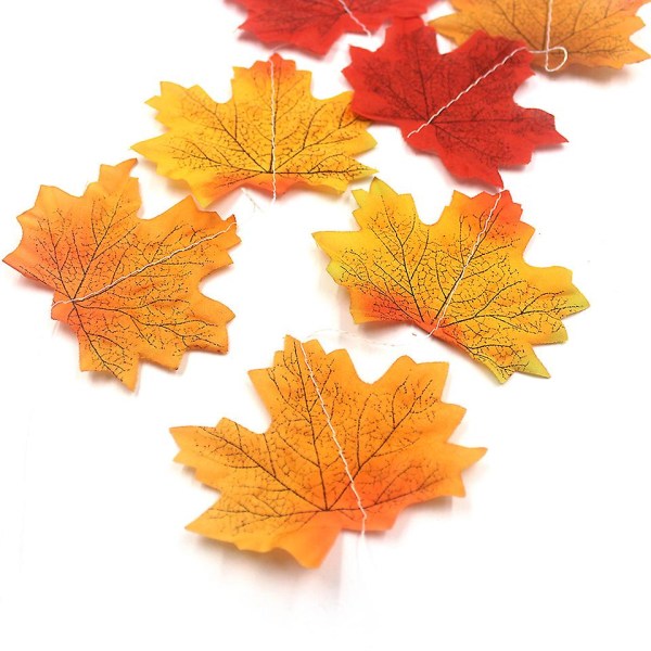 Simulert Maple Leaf Garland Høsthøstfestdekorasjon 10 PCS