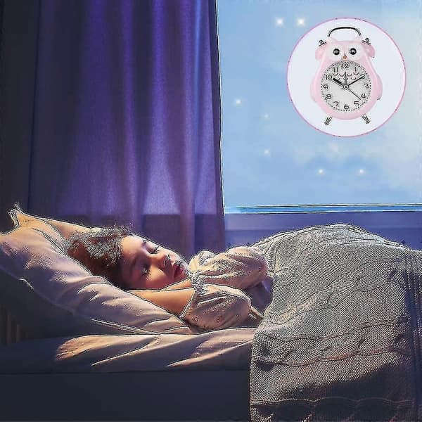 Stille, ikke-tikkende alarm med nattlys og slumrefunksjon Pink