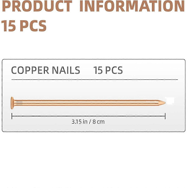 【BQ】15 pcs Copper Nails for Killing Tree Stumps, 8 cm