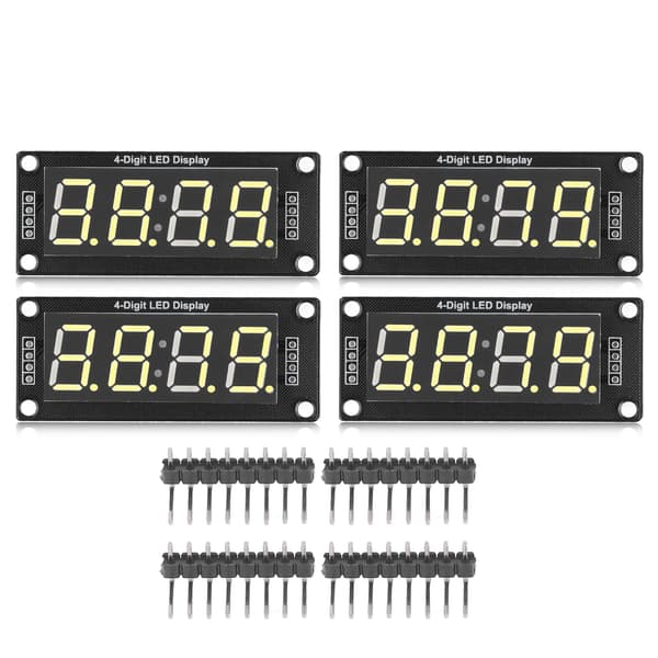 4 Set 4-siffrig Digital Tub LED Display Board 7 Segment Klockmodul TM1637 0.56in Gul MRA041E