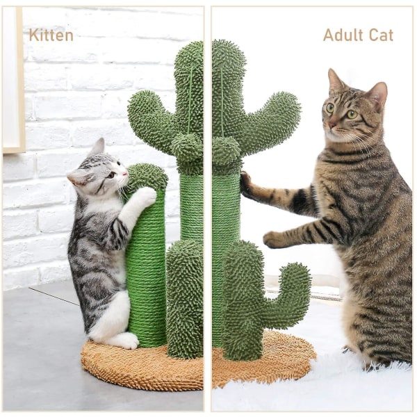 Shxx Cat Scratching Stolpe Cactus Cat Scrapcher med 3 skrapor och interaktiv dinglande boll Pet-a28 Pet-a28