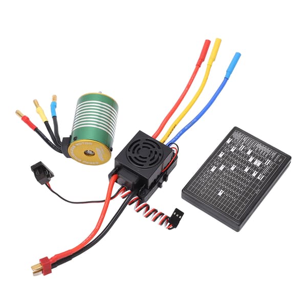 3650 4300KV Børsteløs Motor Kit 60A Børsteløs ESC Programmeringskort Combo til 1/10 RC Bil