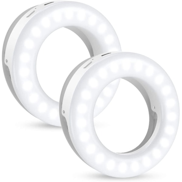 Selfie Light Led Ring Light Selfie Smartphone Auxiliary Light Mobiltelefon Light White 2Pcs