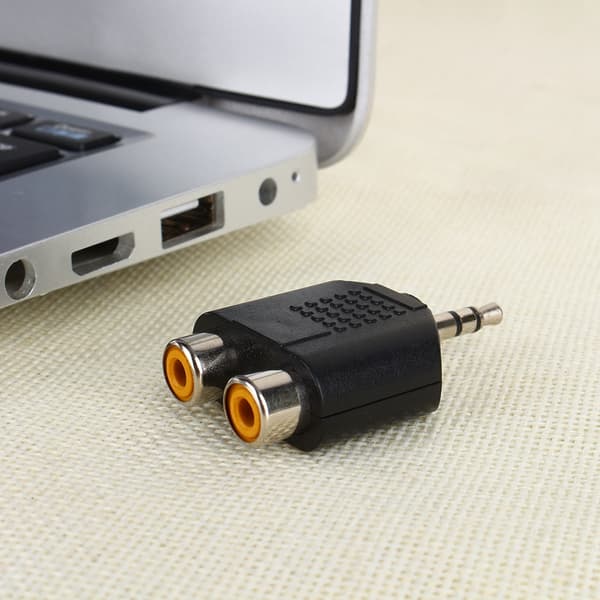 3,5 mm hane till 2 RCA hona Audio Extension Adapter