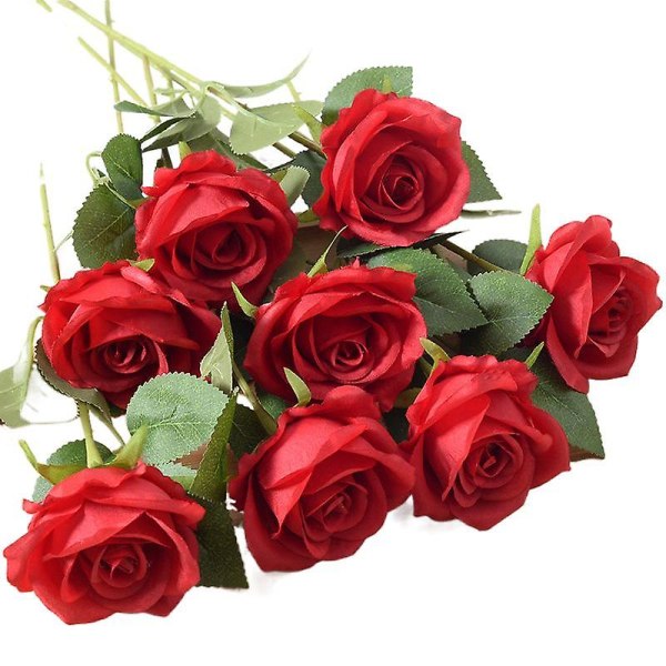 Simulering Rose Enkeltgren Valentinsdag Hjem Bryllupsdekorasjon Simulering Blomst Falsk Blomst Kunstig Rose Silke Blomst lys kaffe light coffee